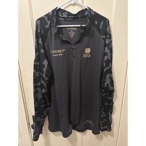 Notre Dame Fighting Irish Colosseum Gray Camo 1/4 Zip Pullover Men's‎ XXL
